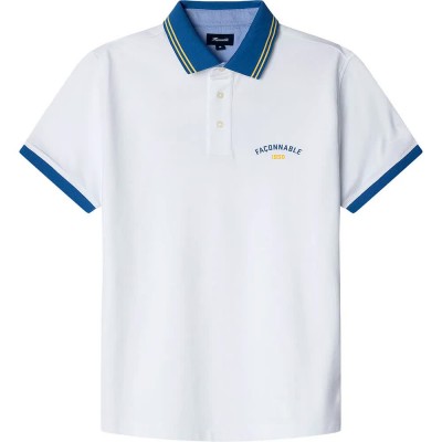 мъжки,блузи,с,яка,façonnable,flg,bck,print,short,sleeve,polo,white
