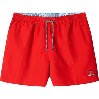 бански,гащета,мъжки,бански,костюми,façonnable,logo,solid,swimming,shorts,poster,red,(red)