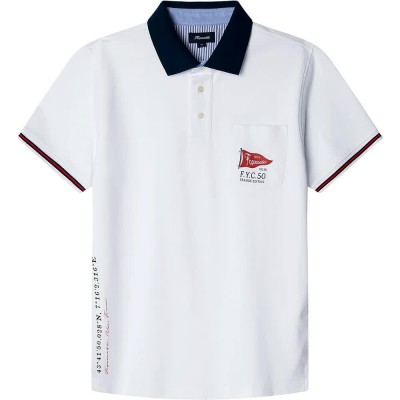 мъжки,блузи,с,яка,façonnable,print,on,pkt,short,sleeve,polo,white