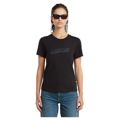 тениска,дамски,тениски,g,star,embro,logo,short,sleeve,t,shirt,black,(dark,black)