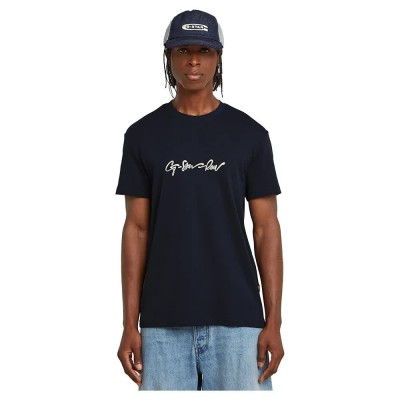 тениска,мъжки,тениски,g,star,g,script,short,sleeve,t,shirt,blue,(salute)