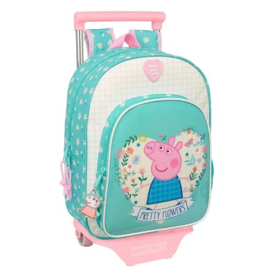 раница,раници,safta,peppa,pig,pretty,flowers,wheeled,backpack,multicolor,(green)