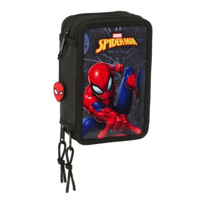 канцеларски,принадлежности,safta,triple,filled,spider,man,attack,pencil,case,36,pieces,multicolor,(black)