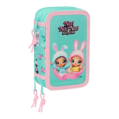 канцеларски,принадлежности,safta,triple,filled,nanana,nanana,bunny,pencil,case,37,pieces,green,blue,(multicolor)