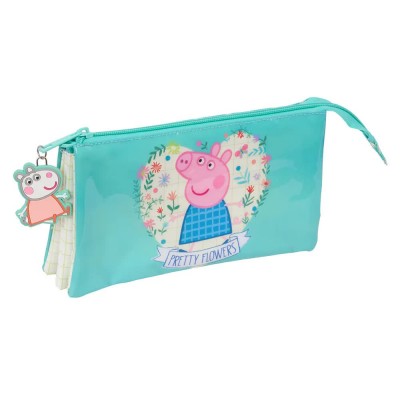 канцеларски,принадлежности,safta,triple,peppa,pig,pretty,flowers,pencil,case,blue,(multicolor)
