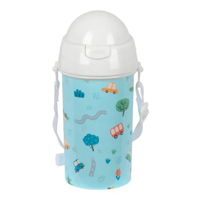бутилки,за,вода,safta,automatic,opening,with,straw,preschool,cars,water,bottle,500ml,multicolor,(clear)