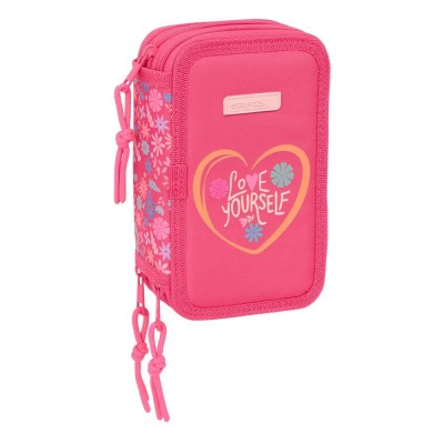 канцеларски,принадлежности,safta,triple,feeling,pencil,case,37,pieces,pink,(multicolor)