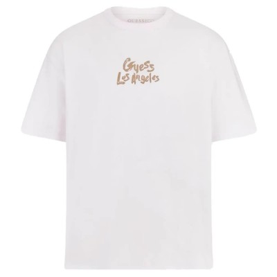 тениска,мъжки,тениски,guess,cn,patch,at,back,short,sleeve,t,shirt,white