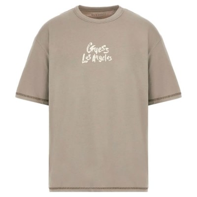 тениска,мъжки,тениски,guess,cn,patch,at,back,short,sleeve,t,shirt,beige,(sage,plant)