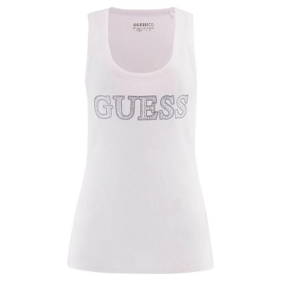 тениска,дамски,тениски,guess,embellished,logo,sleeveless,t,shirt,pure,white,(white)