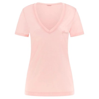 тениска,дамски,тениски,guess,vn,light,basic,short,sleeve,t,shirt,pink,pearl,(pink)