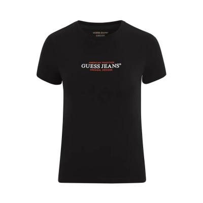 тениска,дамски,тениски,guess,jeans,gj,cn,slim,american,tr,short,sleeve,t,shirt,black,(jet,black,a996)