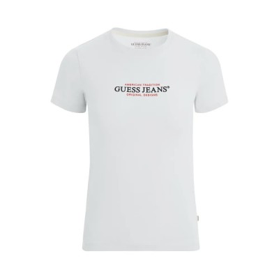 тениска,дамски,тениски,guess,jeans,gj,cn,slim,american,tr,short,sleeve,t,shirt,pure,white,(white)