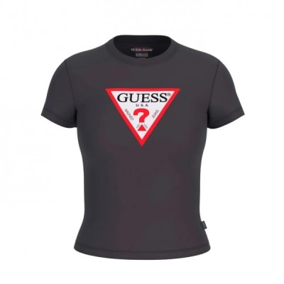 тениска,дамски,тениски,guess,jeans,gj,cn,slim,iconic,short,sleeve,t,shirt,grey,(jet,black,a996)