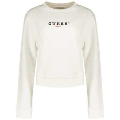 блуза,дамски,блузи,guess,jeans,gj,crop,cn,3d,emb,sweatshirt,pure,white,(white)