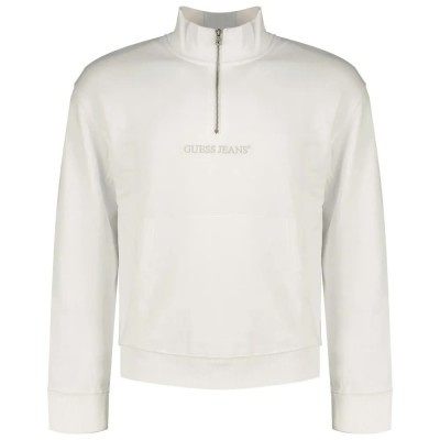 блуза,мъжки,пуловери,guess,jeans,gj,reg,embro,half,zip,sweatshirt,pure,white,(white)
