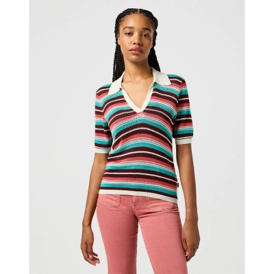 дамски,блузи,с,яка,wrangler,knit,short,sleeve,polo,latigo,bay,(multicolor)