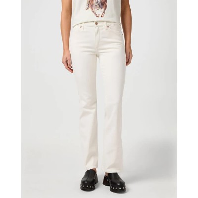 дънки,дамски,панталони,wrangler,mid,rise,boot,jeans,worn,white,(white)