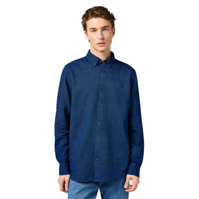 риза,с,дълъг,ръкав,мъжки,ризи,wrangler,oxford,long,sleeve,shirt,blue,(indigo,oxford)
