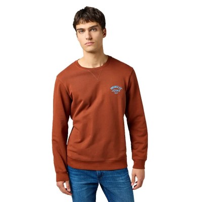 блуза,мъжки,пуловери,wrangler,small,logo,sweatshirt,orange,(smoked,paprika)