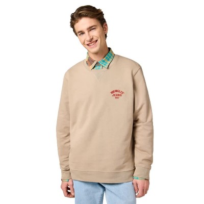 блуза,мъжки,пуловери,wrangler,small,logo,sweatshirt,timberwolf,(beige)