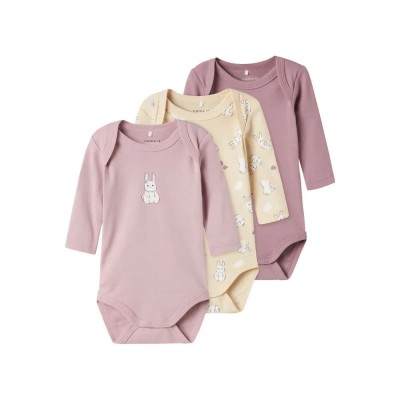 детски,облекла,за,момичета,name,it,rabbit,long,sleeve,body,3,units,beige,pink,(summer,sand)