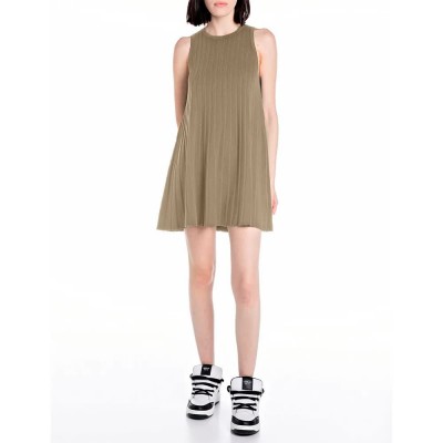 рокля,дамски,поли,и,рокли,replay,dk3867.000.g23776,sleeveless,short,dress,brown,(light,military)
