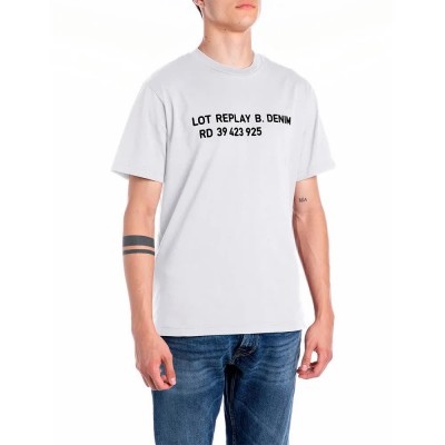 тениска,мъжки,тениски,replay,m3021.000.2660,short,sleeve,t,shirt,natural,white,(white)