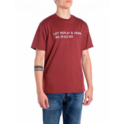 тениска,мъжки,тениски,replay,m3021.000.2660,short,sleeve,t,shirt,red,brick,(red)