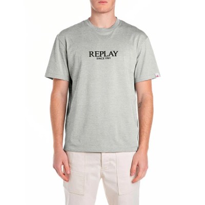 тениска,мъжки,тениски,replay,m3031.000.2660,short,sleeve,t,shirt,light,grey,melange,(grey)
