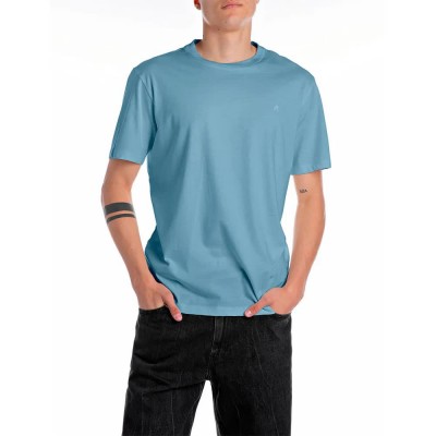 тениска,мъжки,тениски,replay,m3097.000.2660,short,sleeve,t,shirt,blue,(grigio,medio)