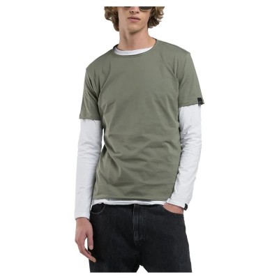тениска,мъжки,тениски,replay,m3590a.000.2660,short,sleeve,t,shirt,sage,green,(green)