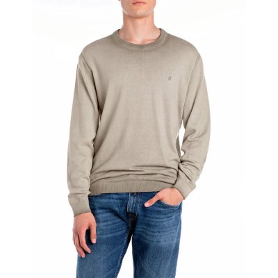 блуза,мъжки,пуловери,replay,uk4705.000.g20785a,sweater,brown,rice,(beige)