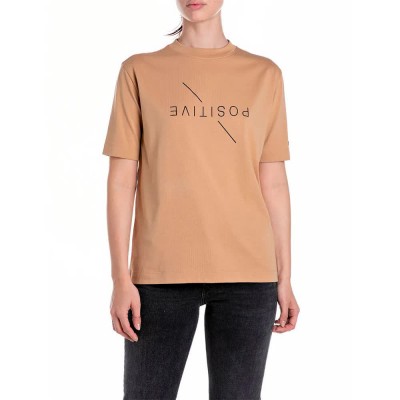 тениска,дамски,тениски,replay,w3379a.000.22662,short,sleeve,t,shirt,tan,(brown)