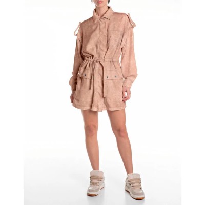 рокля,дамски,поли,и,рокли,replay,w9159.000.85160g,long,sleeve,short,dress,tan,(brown)