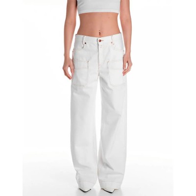 панталони,дамски,панталони,replay,w8166.000.858009b,pants,white
