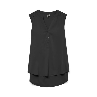 тениска,дамски,тениски,vero,moda,bella,sleeveless,v,neck,t,shirt,black