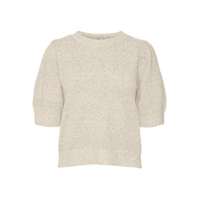 блуза,дамски,пуловери,дамски,плетени,дрехи,vero,moda,doffy,petite,short,sleeve,sweater,beige,(birch,w,melange)