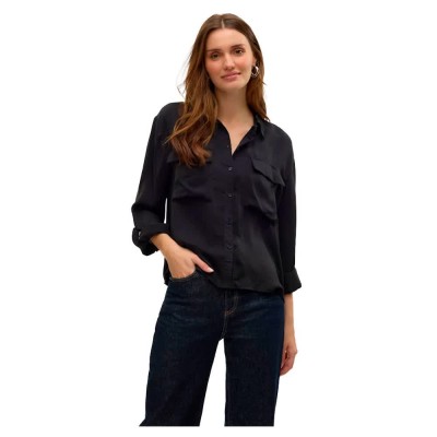 риза,с,дълъг,ръкав,дамски,блузи,дамски,ризи,vero,moda,fabiana,long,sleeve,shirt,black
