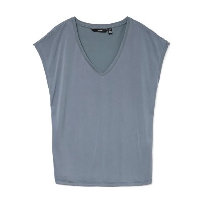 тениска,дамски,тениски,vero,moda,fill,short,sleeve,v,neck,t,shirt,grey,(stormy,weather)
