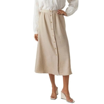 пола,дамски,поли,и,рокли,vero,moda,melaney,high,waist,long,skirt,beige,(overcast,melange)