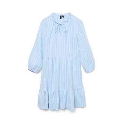 рокля,дамски,поли,и,рокли,vero,moda,nanna,long,sleeve,midi,dress,blue,(airy,blue,snow,white)