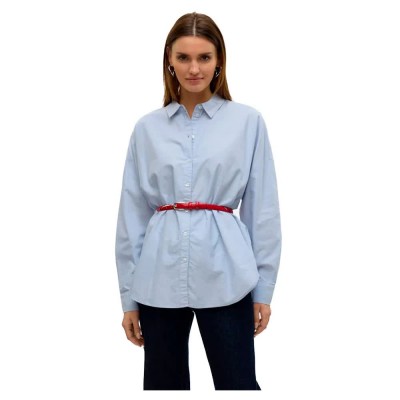риза,с,дълъг,ръкав,дамски,блузи,дамски,ризи,vero,moda,paris,loose,oxford,long,sleeve,shirt,blue,(eventide)