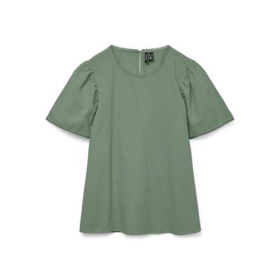 дамски,блузи,дамски,ризи,vero,moda,pretty,short,sleeve,blouse,hedge,green,(green)