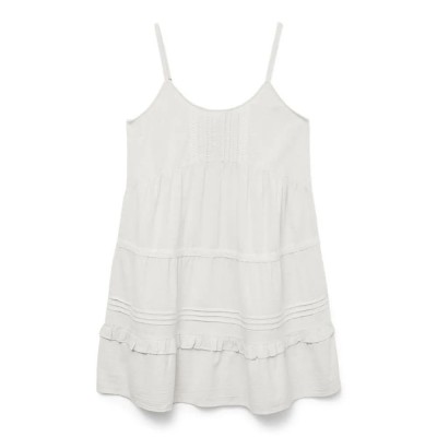 рокля,дамски,поли,и,рокли,vero,moda,pretty,sleeveless,short,dress,white,(snow,white)