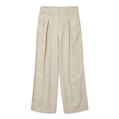 панталони,дамски,панталони,vero,moda,pure,high,waist,pants,castle,wall,(beige)