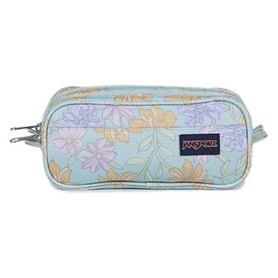 канцеларски,принадлежности,jansport,large,pencil,case,blue,(faded,floral,fresh,mint)
