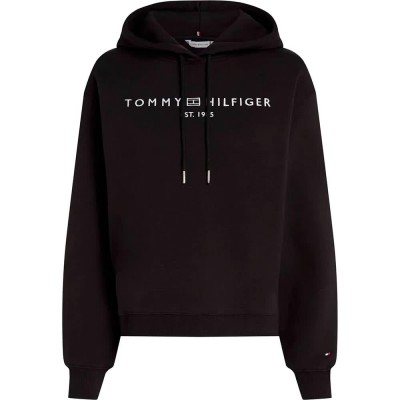 суичър,дамски,блузи,tommy,hilfiger,corp,logo,hoodie,black