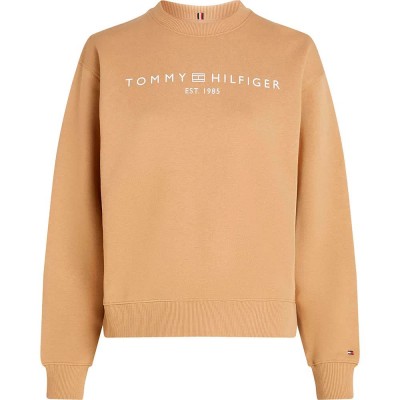 блуза,дамски,блузи,tommy,hilfiger,mdrn,corp,logo,regular,fit,sweatshirt,classic,khaki,(beige)