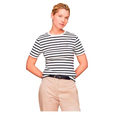 тениска,дамски,тениски,tommy,hilfiger,slim,cody,short,sleeve,t,shirt,white